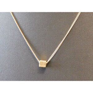 Vintage Avon Minimalist Gold Tone Cube Necklace